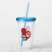 Liefde is een vierpodig woord. acryl drinkbeker (Achterkant)