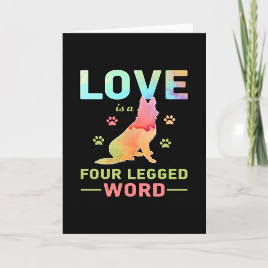 Liefde is een vierpotig woord kaart (Voorkant)