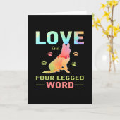 Liefde is een vierpotig woord kaart (Gele Bloem)