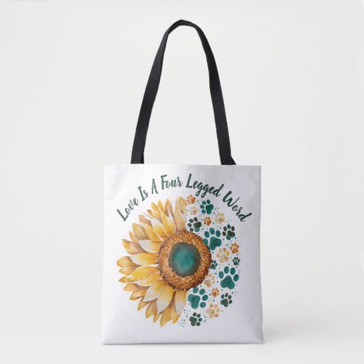 Liefde is een viervoetig woord, Hondenliefhebber,  Tote Bag (Voorkant)