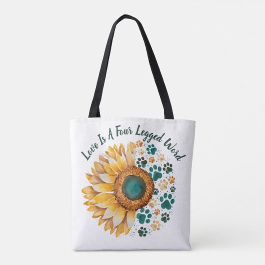Liefde is een viervoetig woord, Hondenliefhebber, Tote Bag (Achterkant)