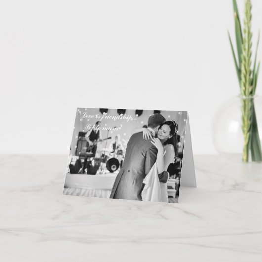 Liefde is een vriendschap met muziek bedankkaart (Voorkant)