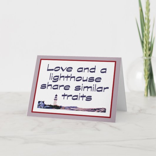 Liefde is een vuurtoren. bedankkaart (Voorkant)
