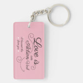 Liefde is een werkwoord. Ik heb dit van jou geleer Sleutelhanger (achterkant)