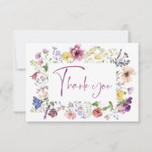 Liefde is een woeste boho-wildbloem bruidsdouche bedankkaart (Voorkant)