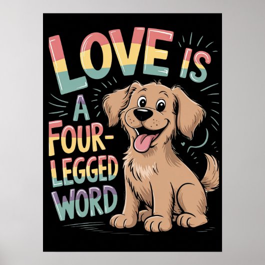 LIEFDE IS EEN WOORD MET VIER POTEN POSTER (Voorkant)