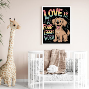 LIEFDE IS EEN WOORD MET VIER POTEN POSTER