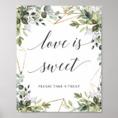 Liefde is een zoet teken boho greenery foliy en go poster (Voorkant)