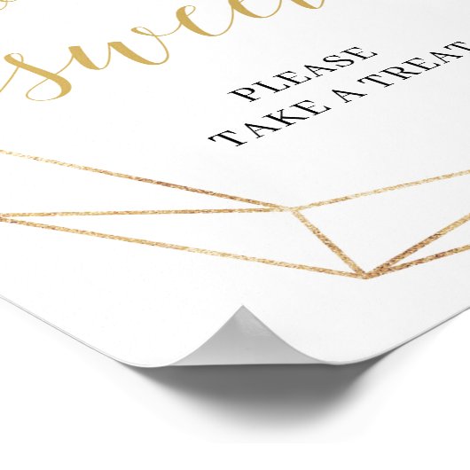 Liefde is een zoet teken groen eucalyptus goud geo poster (Hoek)