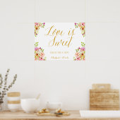 Liefde is een zoet teken | romantische bloei | Gou Poster (Keuken)