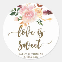 liefde is een zoete boho florroze sticker