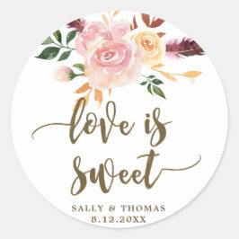 liefde is een zoete boho florroze sticker
