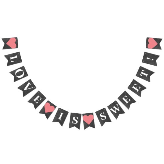 Liefde is een zoete bruiloft dessert tafel vlaggetjes (Alle)