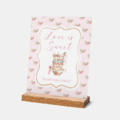 Liefde is een Zoete Thee Feest Bruids Bruiloft Fav Acryl Bord (Hoek)