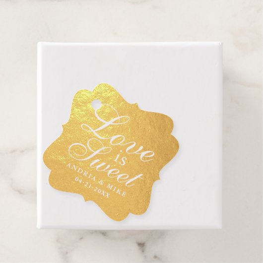 Liefde is een zoete uitdrukking | Elegant Bruiloft Bedankjes Labels (Met doos)