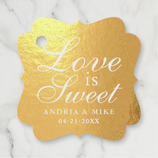 Liefde is een zoete uitdrukking | Elegant Bruiloft Bedankjes Labels (Voorkant)