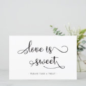 Liefde is een zwarte dessert tafel Weddenschap (Staand voorkant)