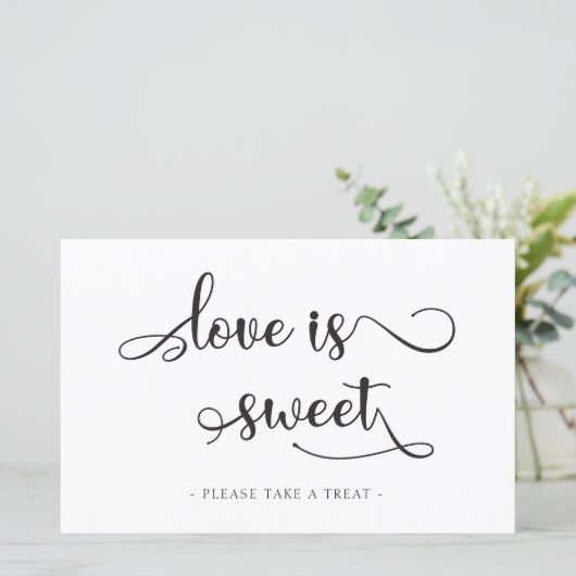 Liefde is een zwarte dessert tafel Weddenschap (Staand voorkant)