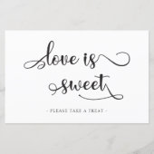 Liefde is een zwarte dessert tafel Weddenschap (Voorkant)