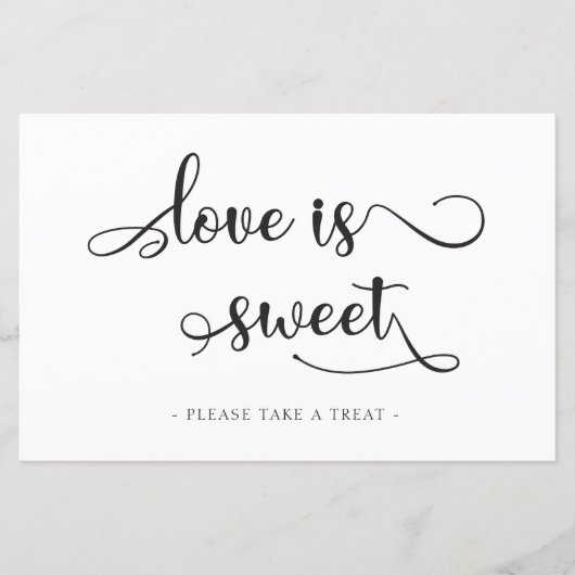 Liefde is een zwarte dessert tafel Weddenschap (Voorkant)