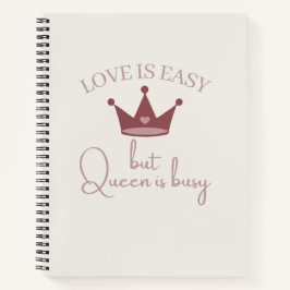 Liefde Is Eenvoudig Maar Koningin Is Bezig Roze Vr Notitieboek