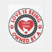 Liefde is eigendom van een Cocker Spaniel Fleece Deken (Voorkant)