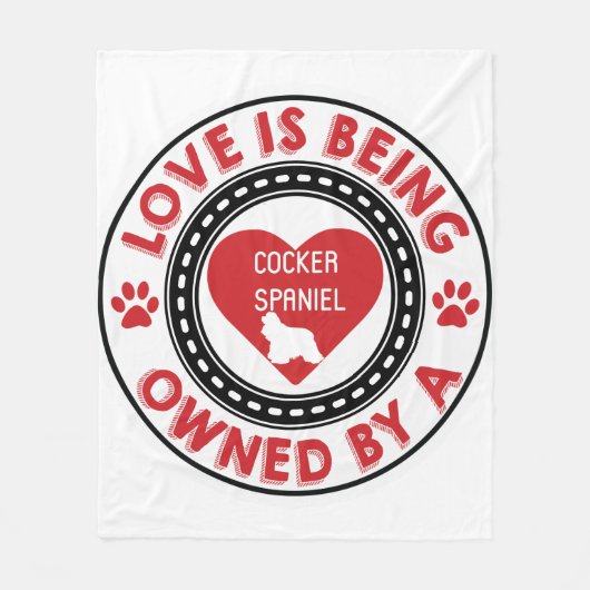 Liefde is eigendom van een Cocker Spaniel Fleece Deken (Voorkant)