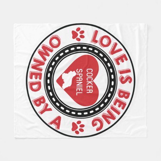 Liefde is eigendom van een Cocker Spaniel Fleece Deken (Voorkant (Horizontaal))