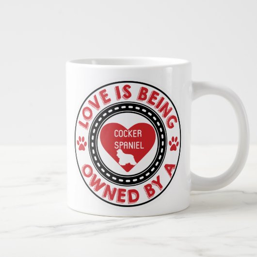 Liefde is eigendom van een Cocker Spaniel Grote Koffiekop (Rechts)