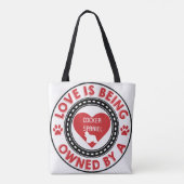 Liefde is eigendom van een Cocker Spaniel Tote Bag (Achterkant)