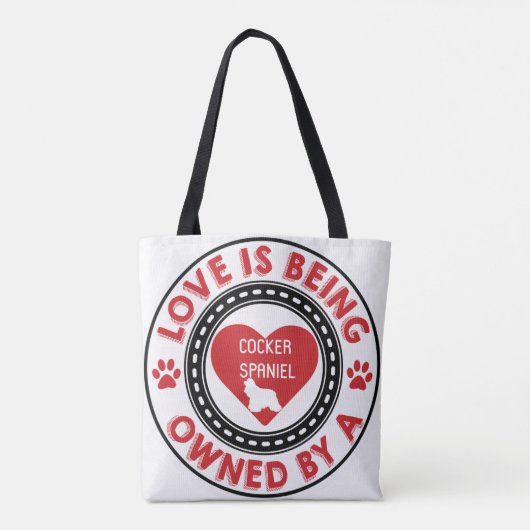 Liefde is eigendom van een Cocker Spaniel Tote Bag (Achterkant)