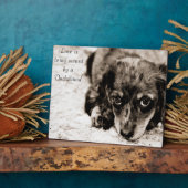Liefde is eigendom van een Dachshund Fotoplaat (Zijkant)