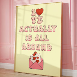 Liefde is eigenlijk alles rond retro citaat esthet poster