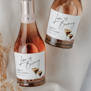 Liefde is Elegant Vrijgezellenfeest brouwen Sparkling Wijnetiket