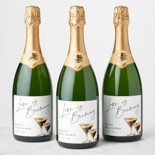 Liefde is Elegant Vrijgezellenfeest brouwen Sparkling Wijnetiket (Flessen)