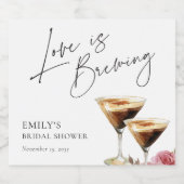 Liefde is Elegant Vrijgezellenfeest brouwen Sparkling Wijnetiket (Enkel label)