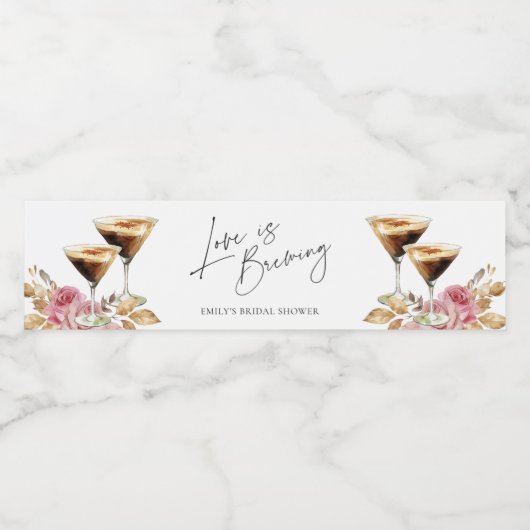 Liefde is Elegant Vrijgezellenfeest brouwen Waterfles Etiket (Enkel label)