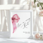 Liefde is elke Knot Pink Bow Favors Poster