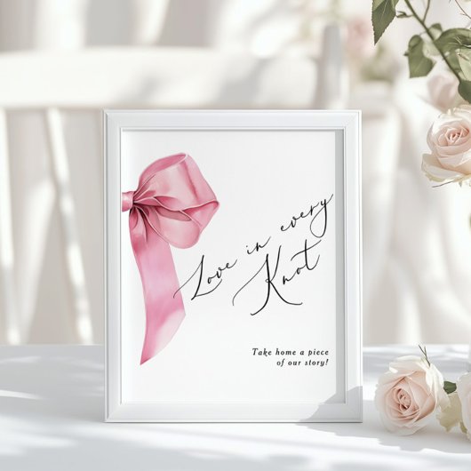 Liefde is elke Knot Pink Bow Favors Poster