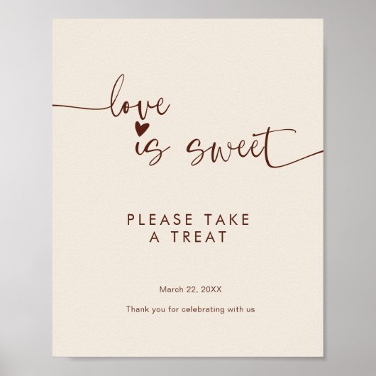 Liefde is fijn, neem een Poster van Treat Boho. (Voorkant)