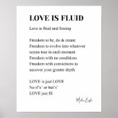 Liefde is fluïde gedicht muur kunst poster (Voorkant)