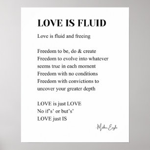 Liefde is fluïde gedicht muur kunst poster