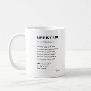 Liefde is fluïde poëzie muurkunst koffiethee mok