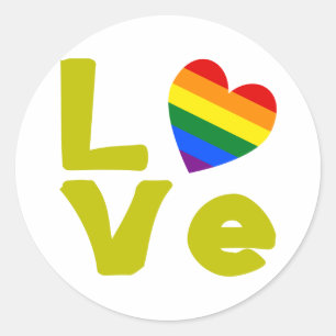 Liefde is gay goud ronde sticker