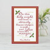 Liefde is geboren – Kerstnachtzegen Feestdagenkaart (Staand voorkant)