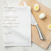 Liefde is geduldig | 1 Korintiërs 13 | Elegant ivo Theedoek (Quarter Fold)