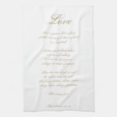 Liefde is geduldig | 1 Korintiërs 13 | Elegant ivo Theedoek (Verticaal)