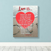 Liefde is geduldig - 1 Korintiërs 13 Trouw Canvas Afdruk (Insitu (Houten vloer))