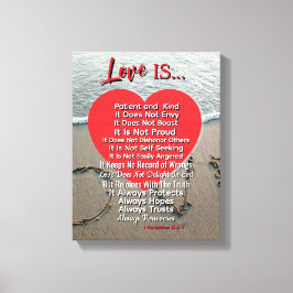 Liefde is geduldig - 1 Korintiërs 13 Trouw Canvas Afdruk
