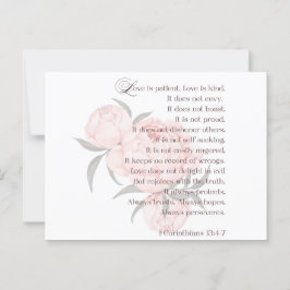 Liefde is Geduldig – Bijbeltekst Huwelijksansichtk Briefkaart